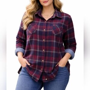 Legendary Whitetails Flannel Shirt Women Plus Size XXL Plaid 100% Cotton Classic